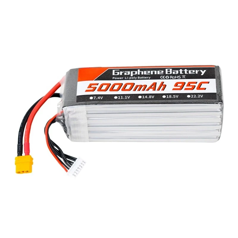 6S 22.2V 5000mAh 95C Graphene  - 6S Lipo Battery 22.2V 5000Mah 评论和价格